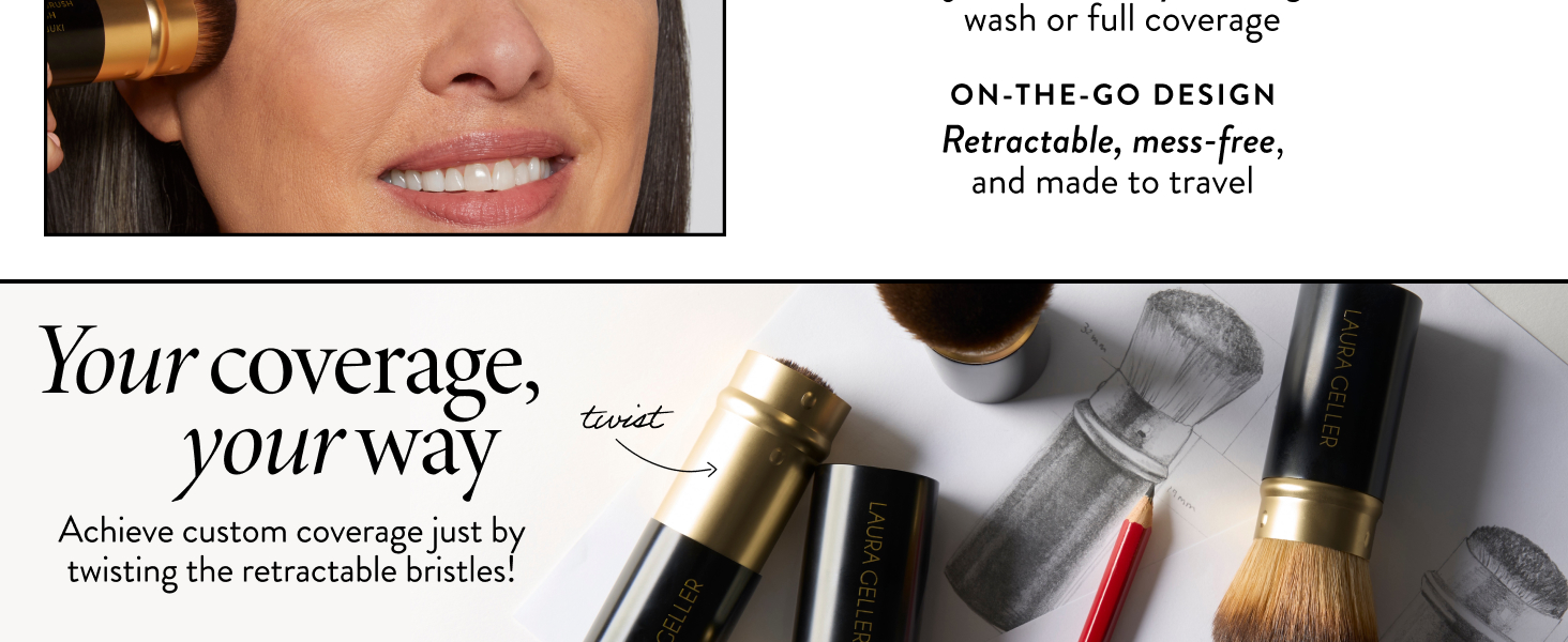 Retractable Angled Kabuki Brush