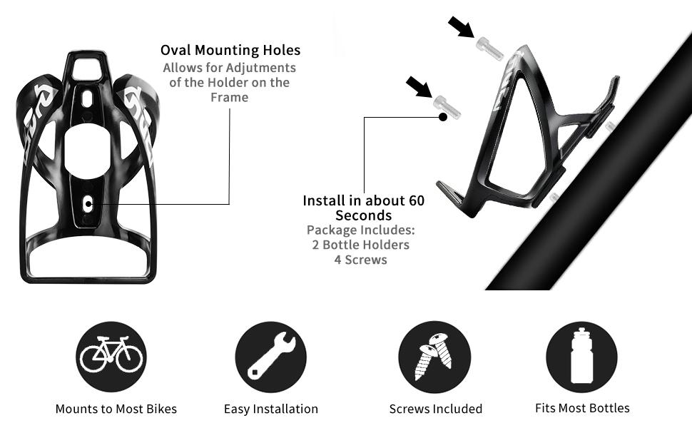 Suruid Bike Water Bottle Cage,Lightweight and Strong Bicycle Water Bottle Holder for Outdoor Cycling