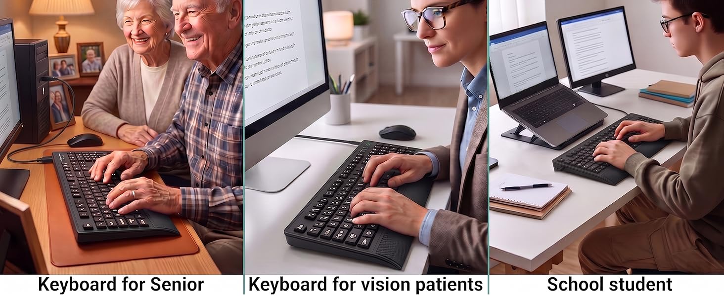 Keyboard for vision patients