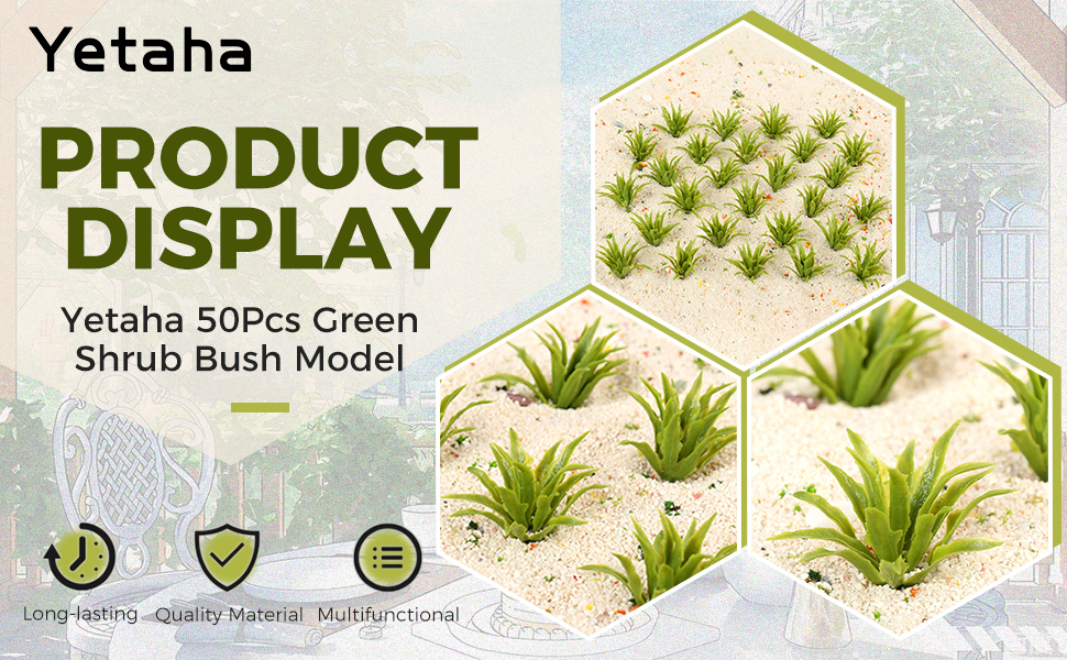 Yetaha 50pcs Green Shrubs Bush Model