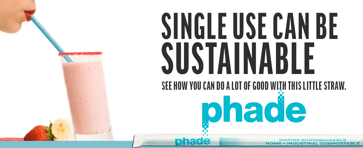 phade single use disposable bio straws