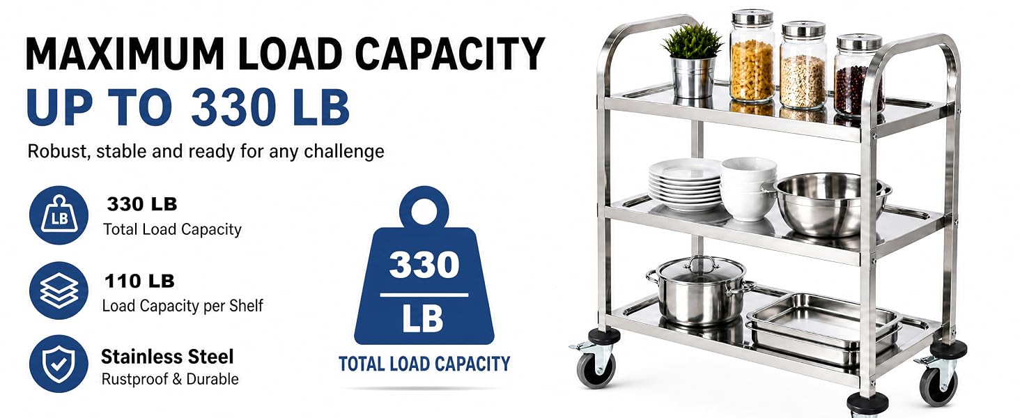 MAXIMUM LOAD CAPACITYUP TO 330 LB