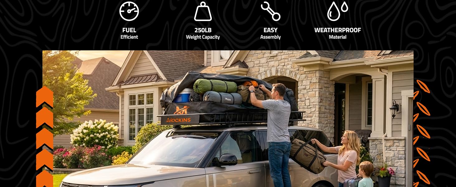 MA-22 - Roof Carrier with Bag being loaded up by a family