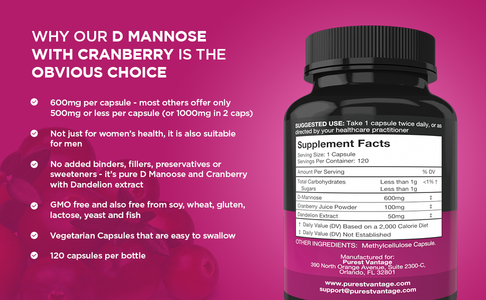 Why Purest Vantage's D-Mannose is the Obvious Choice?