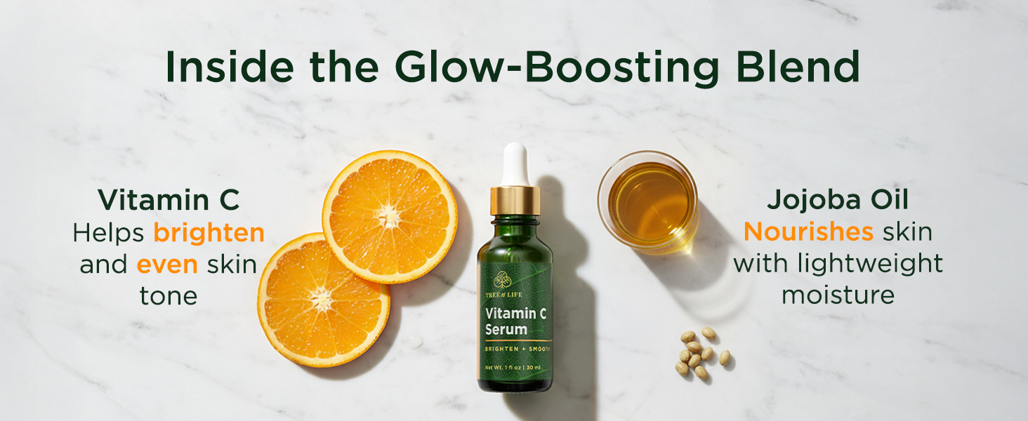 Vitamin C and Jojoba Oil benefits for brightening and hydration