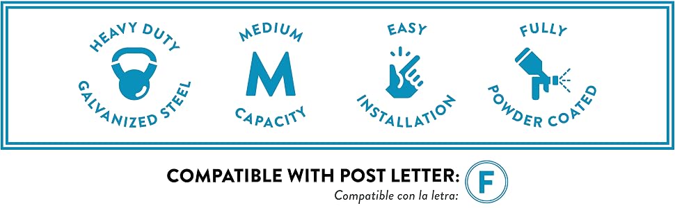 heavy duty, medium capacity, easy installation, fully powder coated