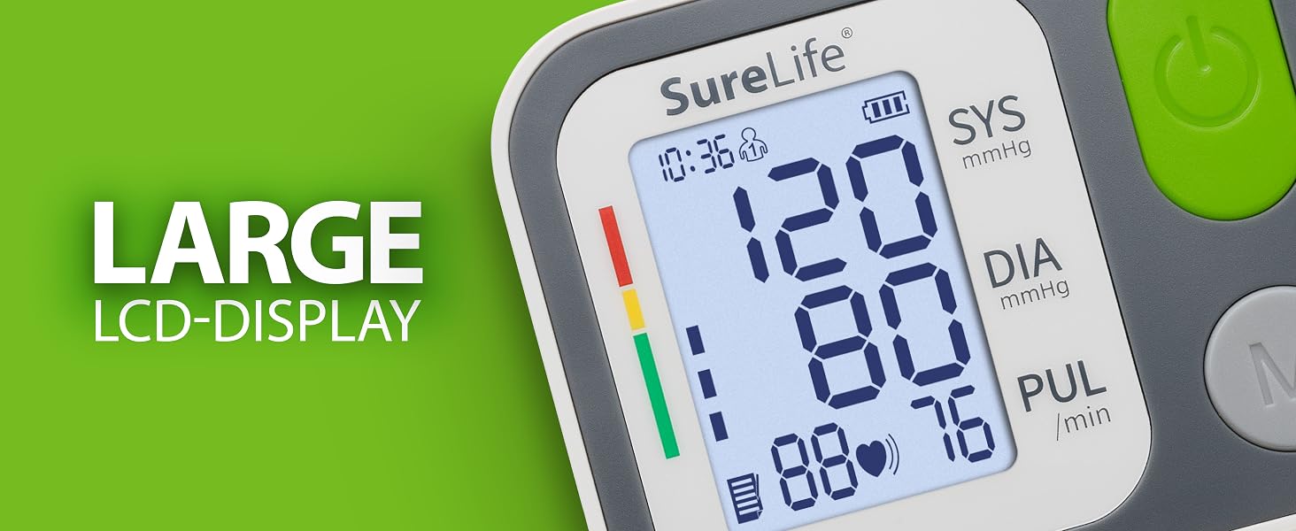 SureLife Wrist Blood Pressure Monitor - Large LCD-Display