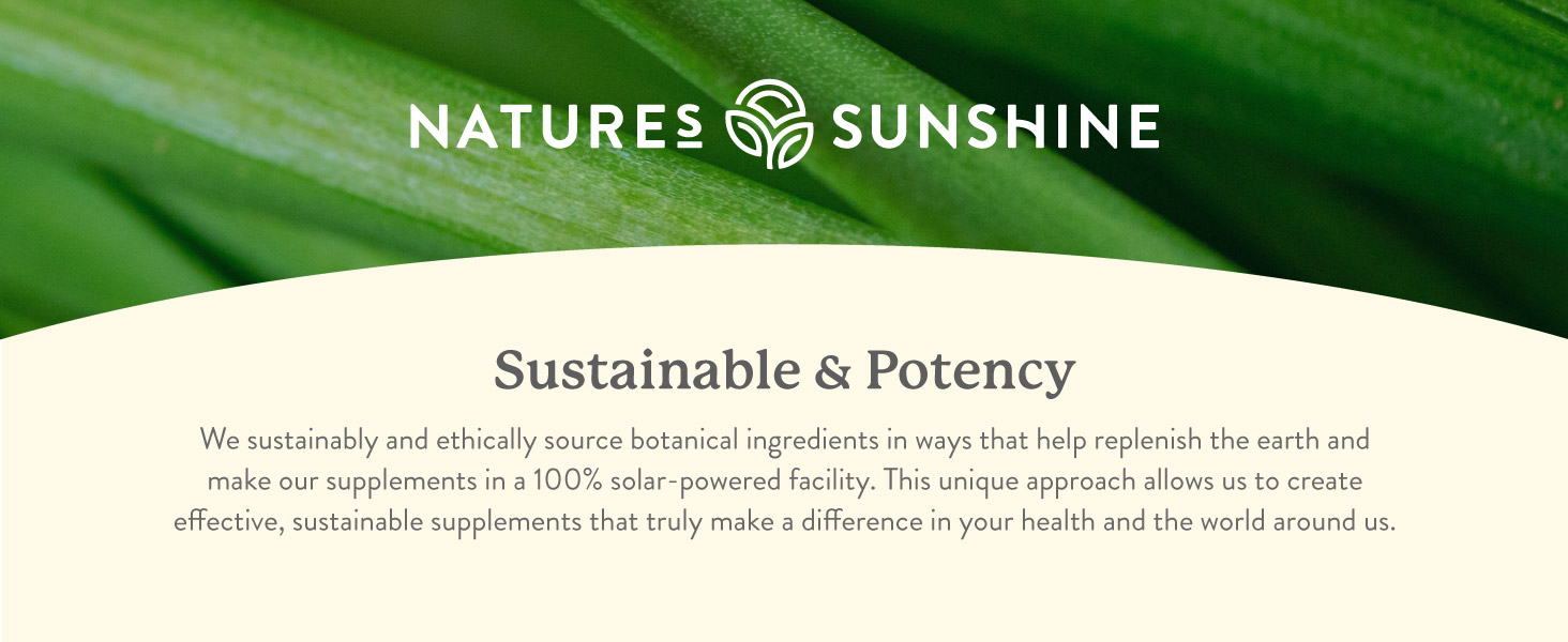 header about natures sunshine sustainability and potency