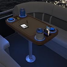 LED boat table, boat table, pontoon boat table