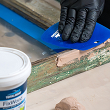 TotalBoat Penetrating Epoxy Resin Used with FixWood to Build Up and Restore Damaged Window Frame