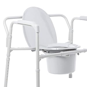 Three quarter close up view of McKesson Commode Chair