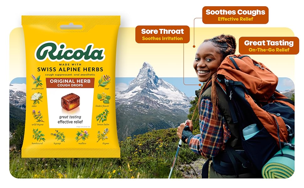 Ricola Original Herb Cough Drops with menthol for cough &amp;amp; sore throat relief