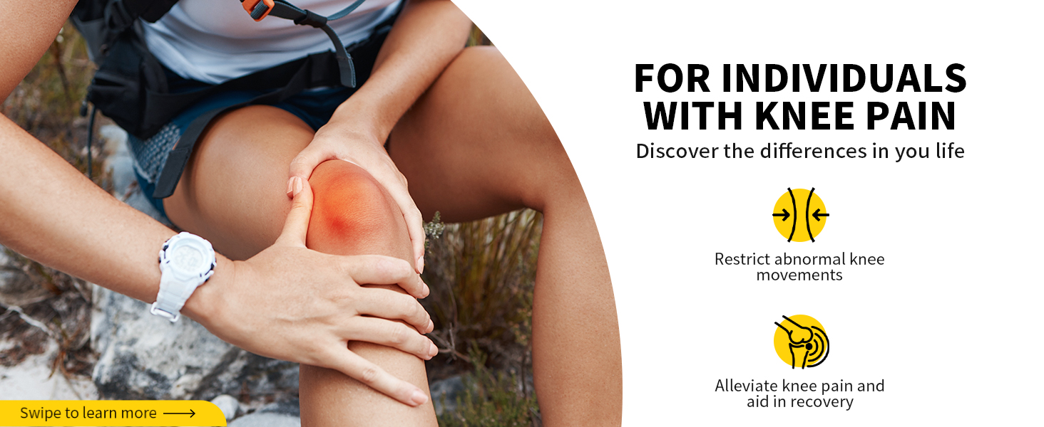 Knee brace for knee pain: restricts abnormal movement, alleviates pain &amp;amp; aids recovery from injury
