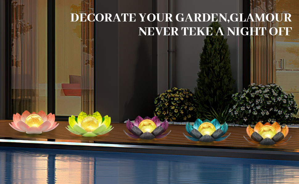 High-efficiency solar panels are built into the crackle glass lampshade Note: Please place the solar