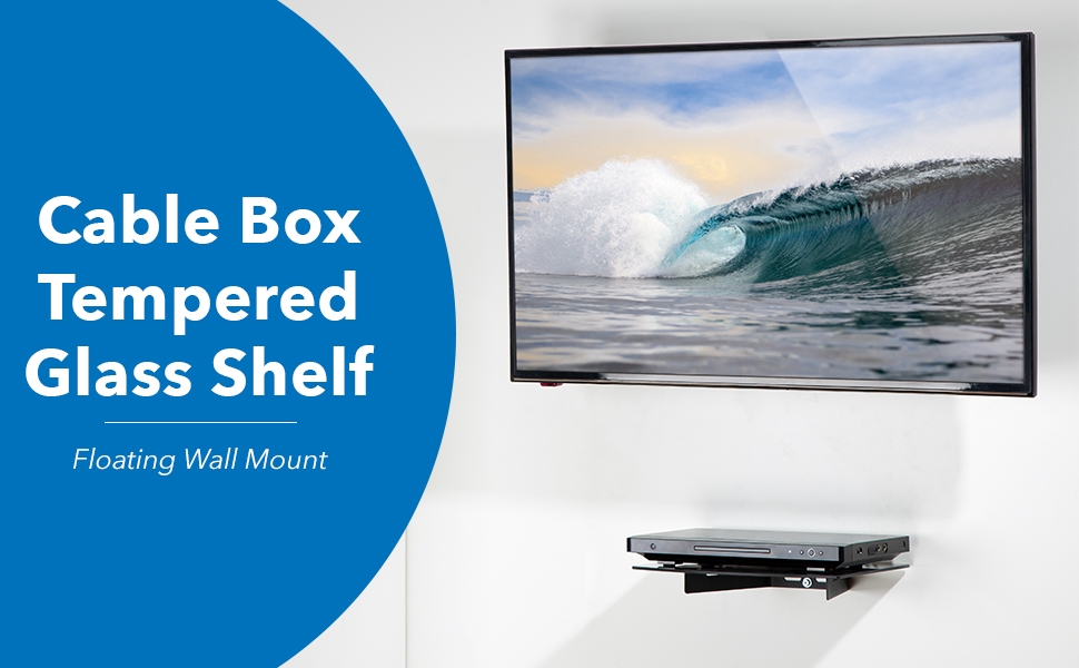 Mount-It! Cable Box Tempered Glass Shelf