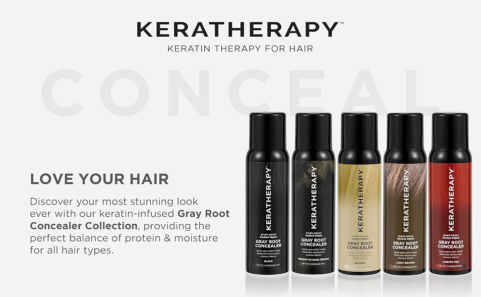 Our root coverup spray conceals gray roots &amp; covers dull hair for a natural-looking hair