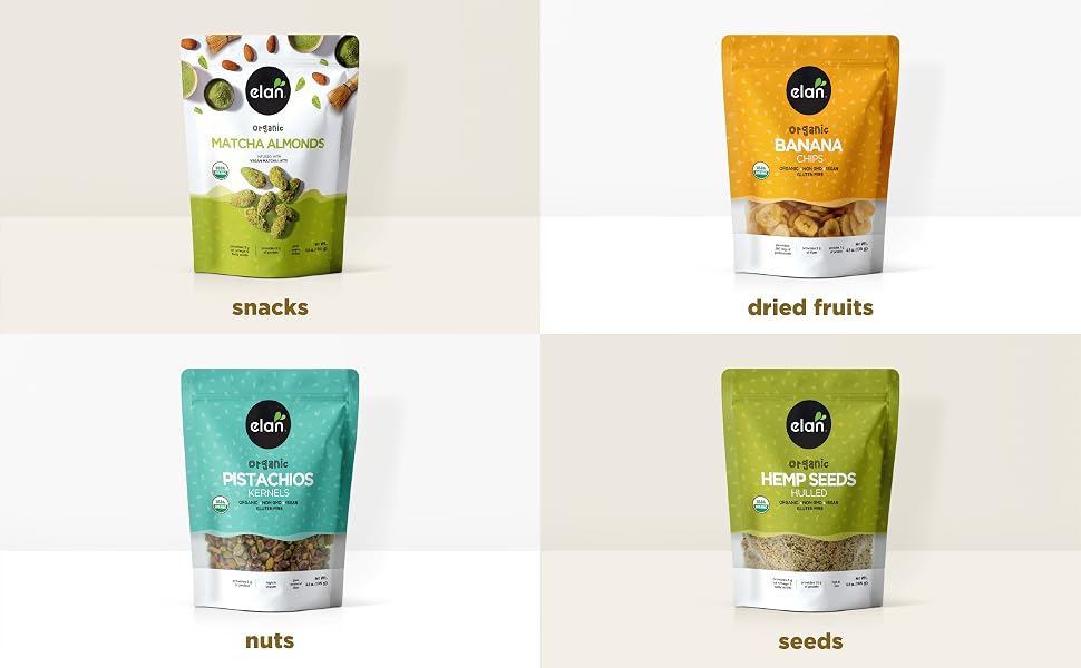 Organic chia seeds hemp seeds flax seeds almonds walnuts goji berries pistachios mango