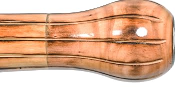 Handcrafted Carved Lines on the Connection of Big Wooden Ball and Stick Body