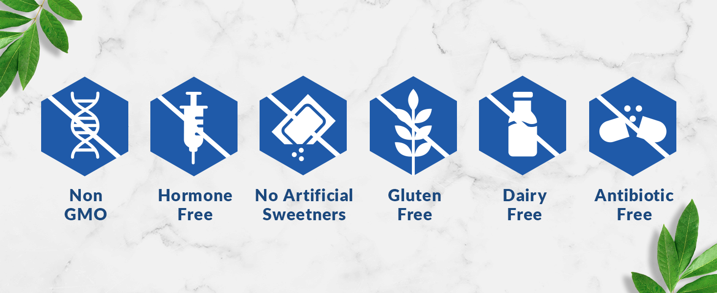 Biotrust products are non-GMO, hormone, gluten, dairy free with no artificial sweetener