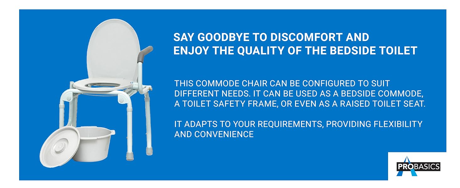 Drop Arm Commode for Elederly, Seniors, and Disabled People