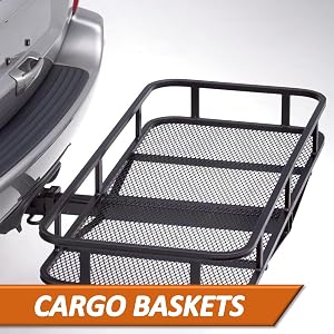 Surco Rugged Easy to Assemble Receiver mount Hitch Basket Cargo Storage Rack