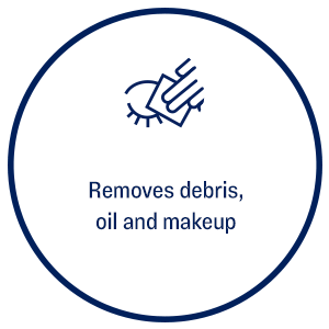 removes debris, oil and makeup