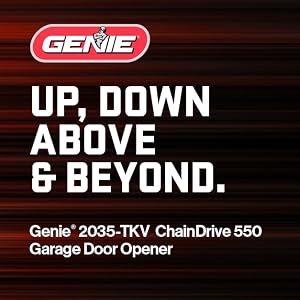 The Genie Chain Drive 500 Garage Door Opener goes up down above and beyond