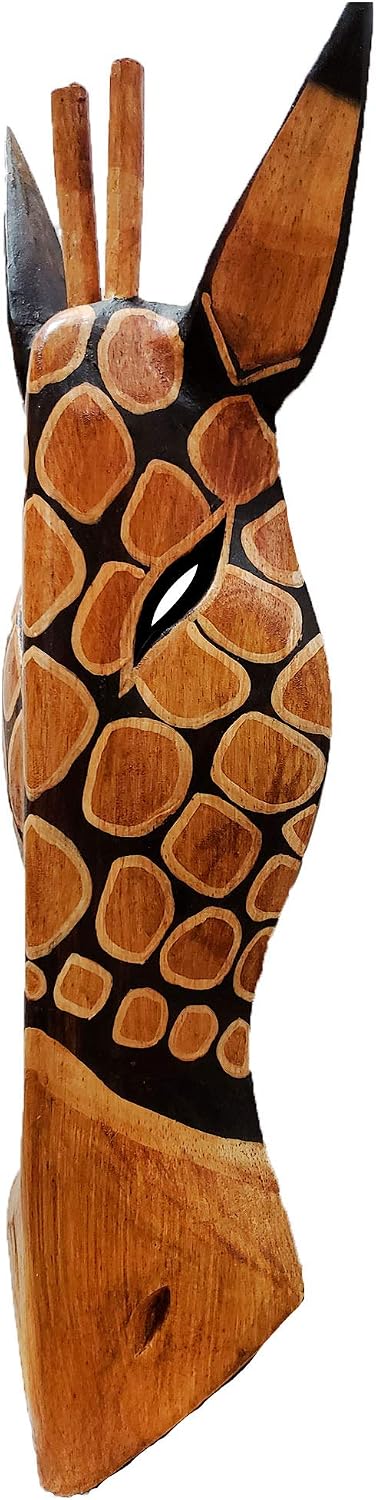 Stoneage Arts Giraffe Zebra Face Mask Wall Hanging Décor Hand Painted Patterns African Safari Decorative Accent A Contemporary Variation An Awesome