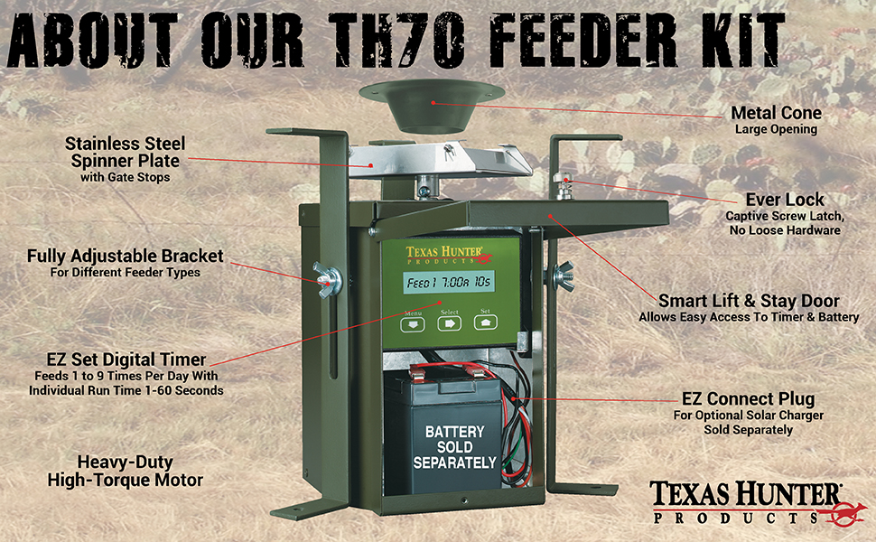 Texas Hunter 12-Volt Game Feeder Kit - Model TH70
