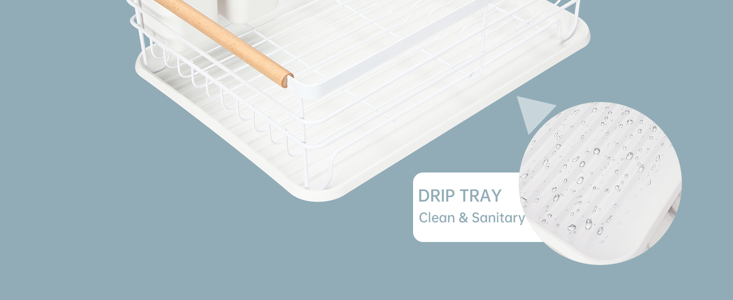 Modern Wood Handle Dish Rack and Drain Board, Attom Tech Home