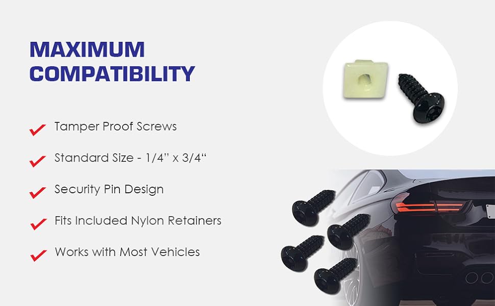 fasteners stainless steel cover licence set liscen lic scews bulk mounting plastic carros tags logo
