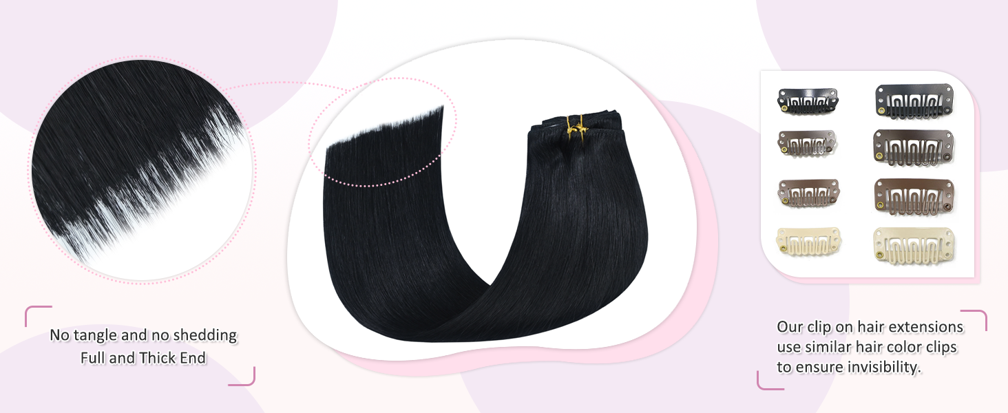 clip in hair extensions real human hair
