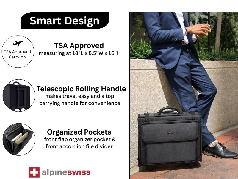 Rolling briefcase, briefcase, laptop briefcase, attaché lawyers Case, rolling case, TSA approved