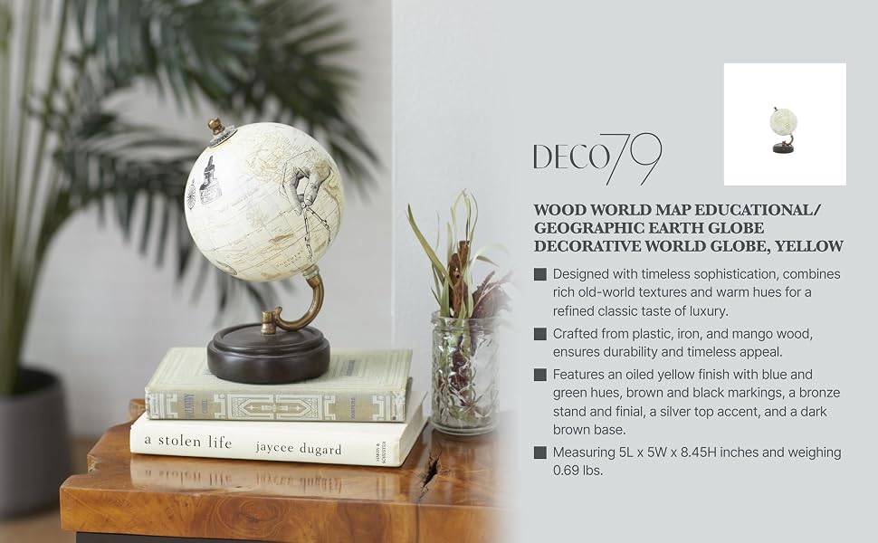 Deco 79 Traditional Yellow Globe
