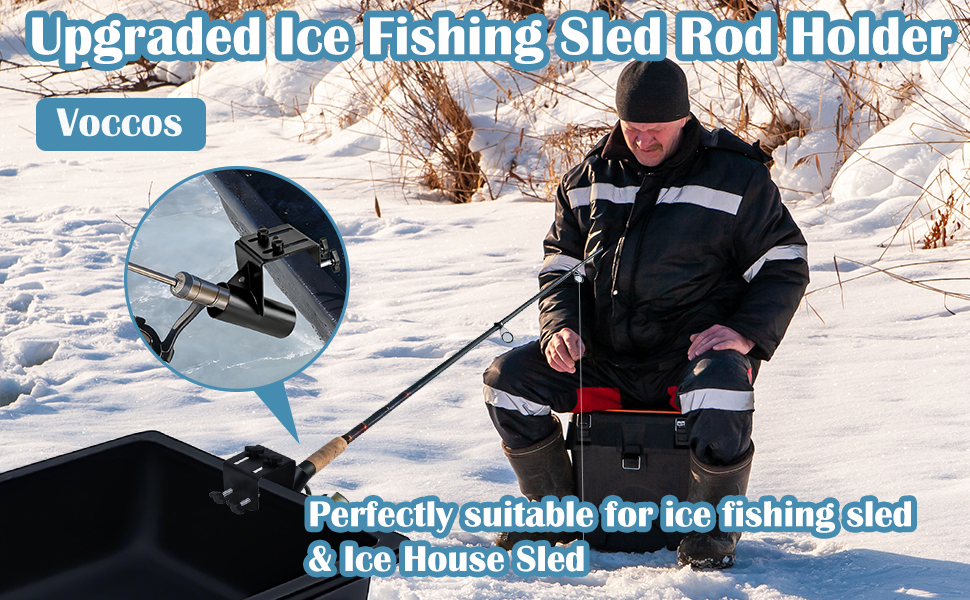 Metal Adjustable Ice Fishing Sled Rod Holder