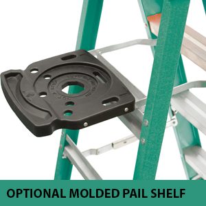 Optional molded pail shelf