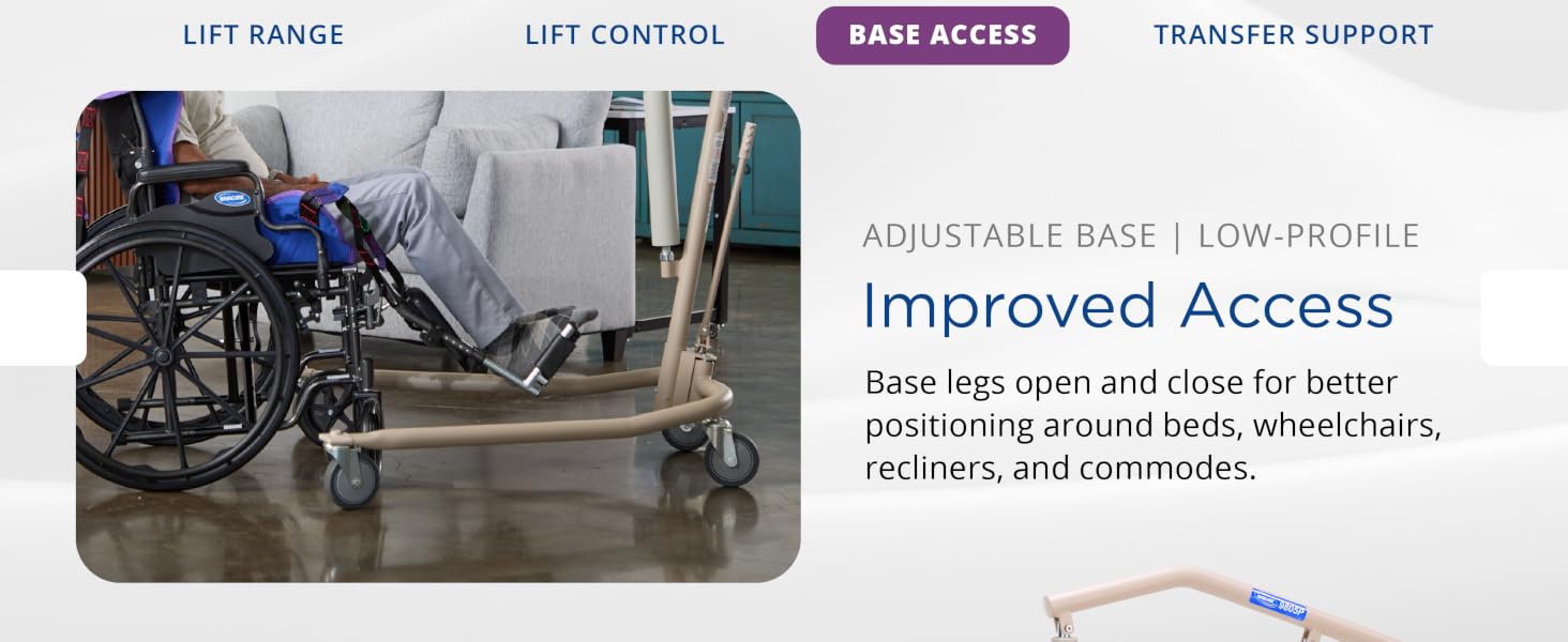 Invacare Hydraulic Patient Lift, Lightweight Transfer Lift Chair with 450 lb