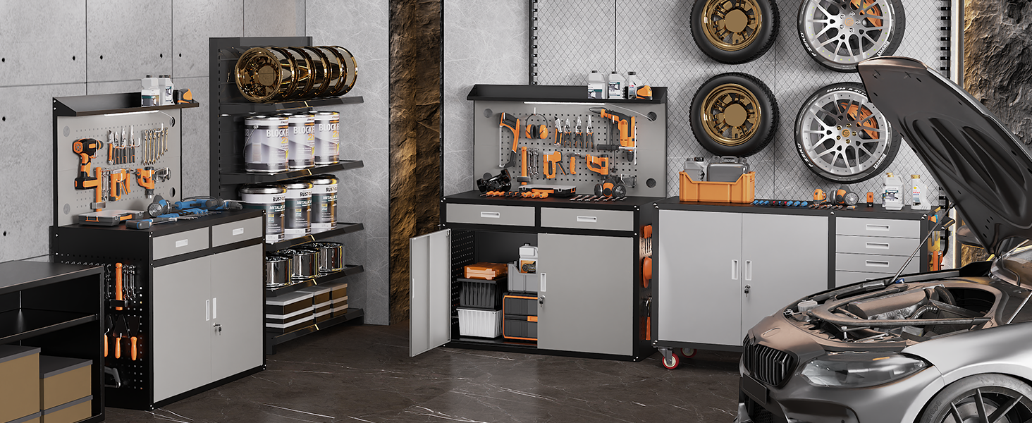 workbench with drawers