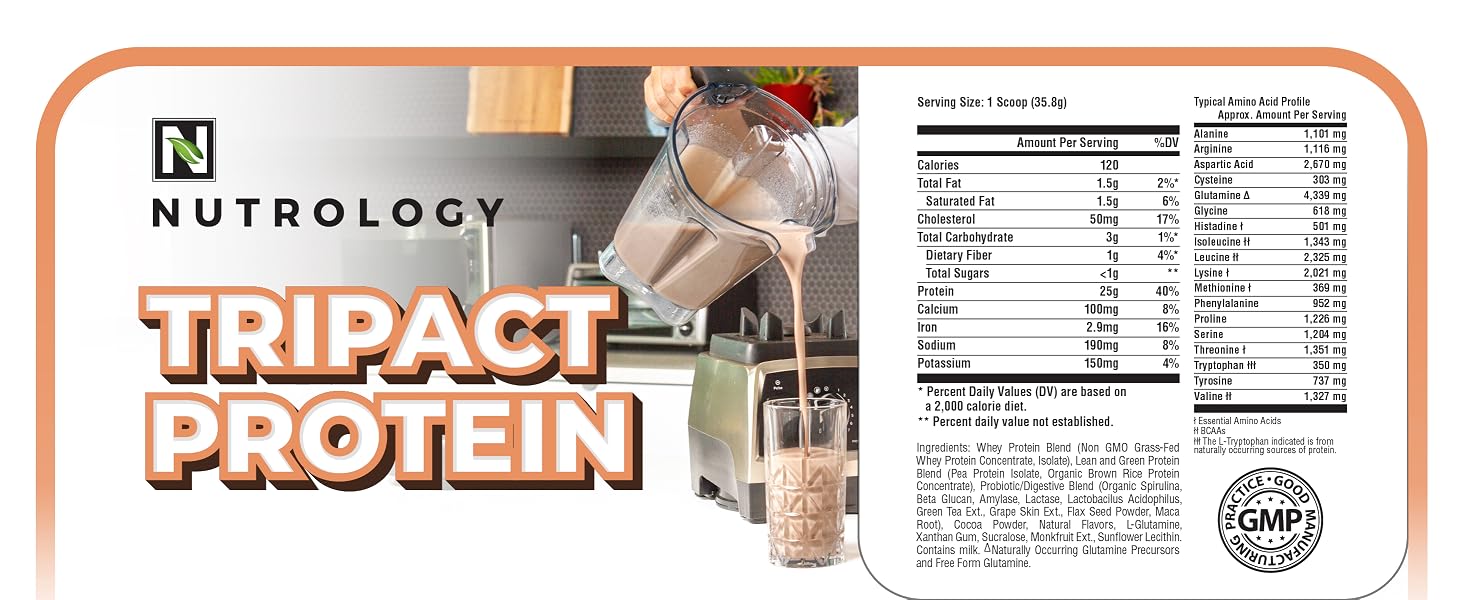 Nutrology whey protein isolate for high protein shakes and post workout recovery powder