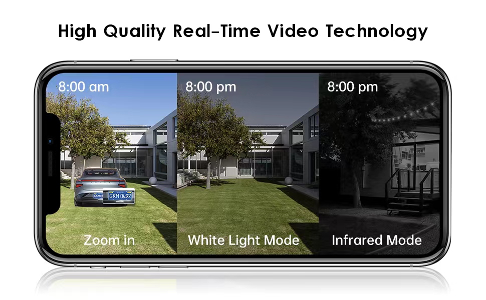 zoom in infrared night vision 1080p white light full-color live stream home security IP cam smart