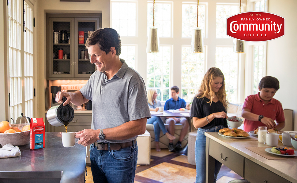 community coffee k cup, coffee pods,coffee,decaf ground,breakfast blend coffee,