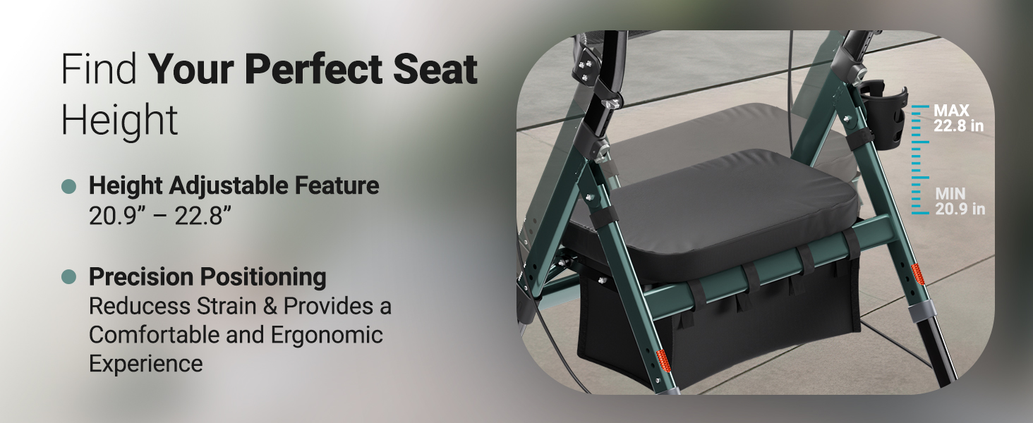 seat adjustable tall walker