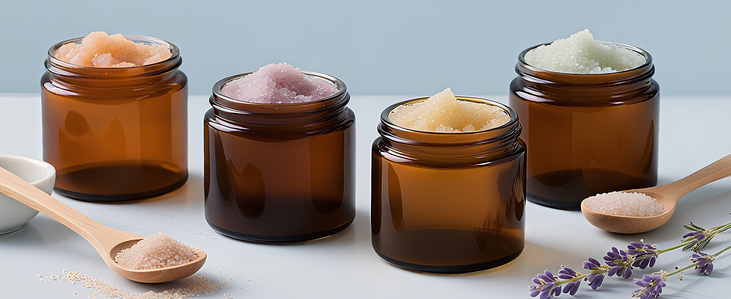 2 oz glass jars amber