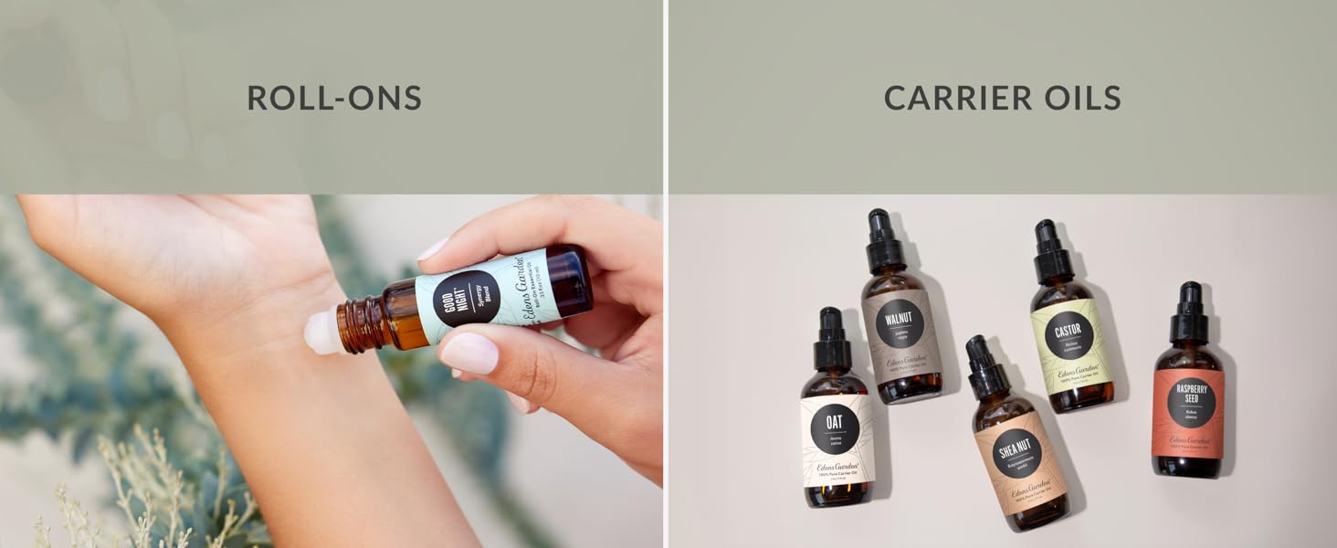 essential oil roll ons and carrier oils for using on the skin &amp;amp; stress relief &amp;amp; pain