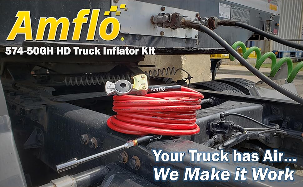 Amflo 574-50GH Heavy Duty Truck Inflator Kit Semi Big Rig Onboard Air Tire Inflator