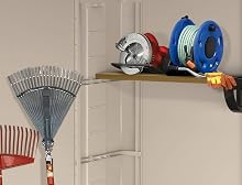 shelving options in the factor shed makes for more organization and versatility