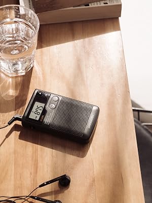 SANGEAN DT-200X portable AM FM pocket radio with selectable stereo/mono switch and 3.5mm Stereo Jack