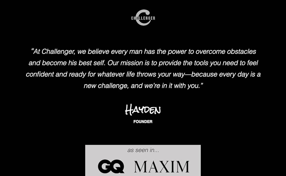 as seen in GQ maxin challenger care for men