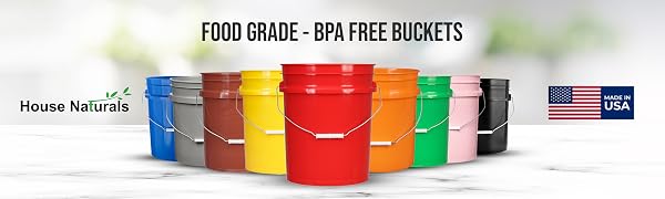 Dress Up Your Pantry, Garage, Garden, Balcony, BPO free food grade buckets with lids 5 gallon bucket