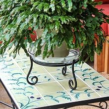 Short Plant stand wrought iron porch patio indoor outdoor planter flower pot